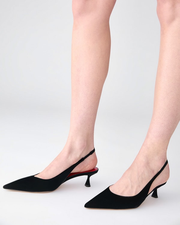 Velvet Slingback Kitten Heels
